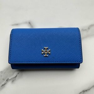 Tory Burch Emerson Key Case Wallet in Bondi Blue